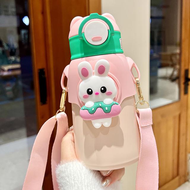 Милый мультфильм, детский термос из нержавеющей стали 316, бутылка для воды с соломинкой, термоизолированная чашка для студентов детского сада для мальчиков и девочек