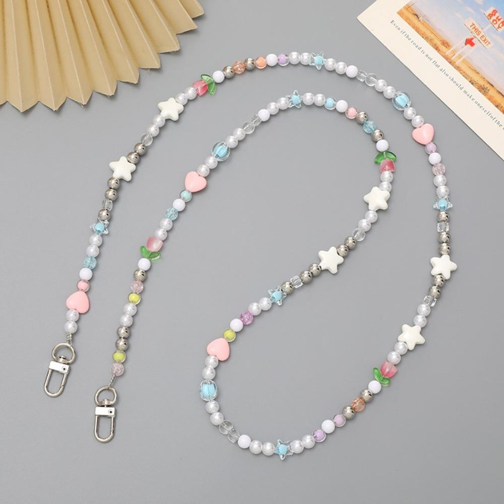Beaded Pearl Strap Crossbody Chain DIY Doll Chain Portable Bag Chain
