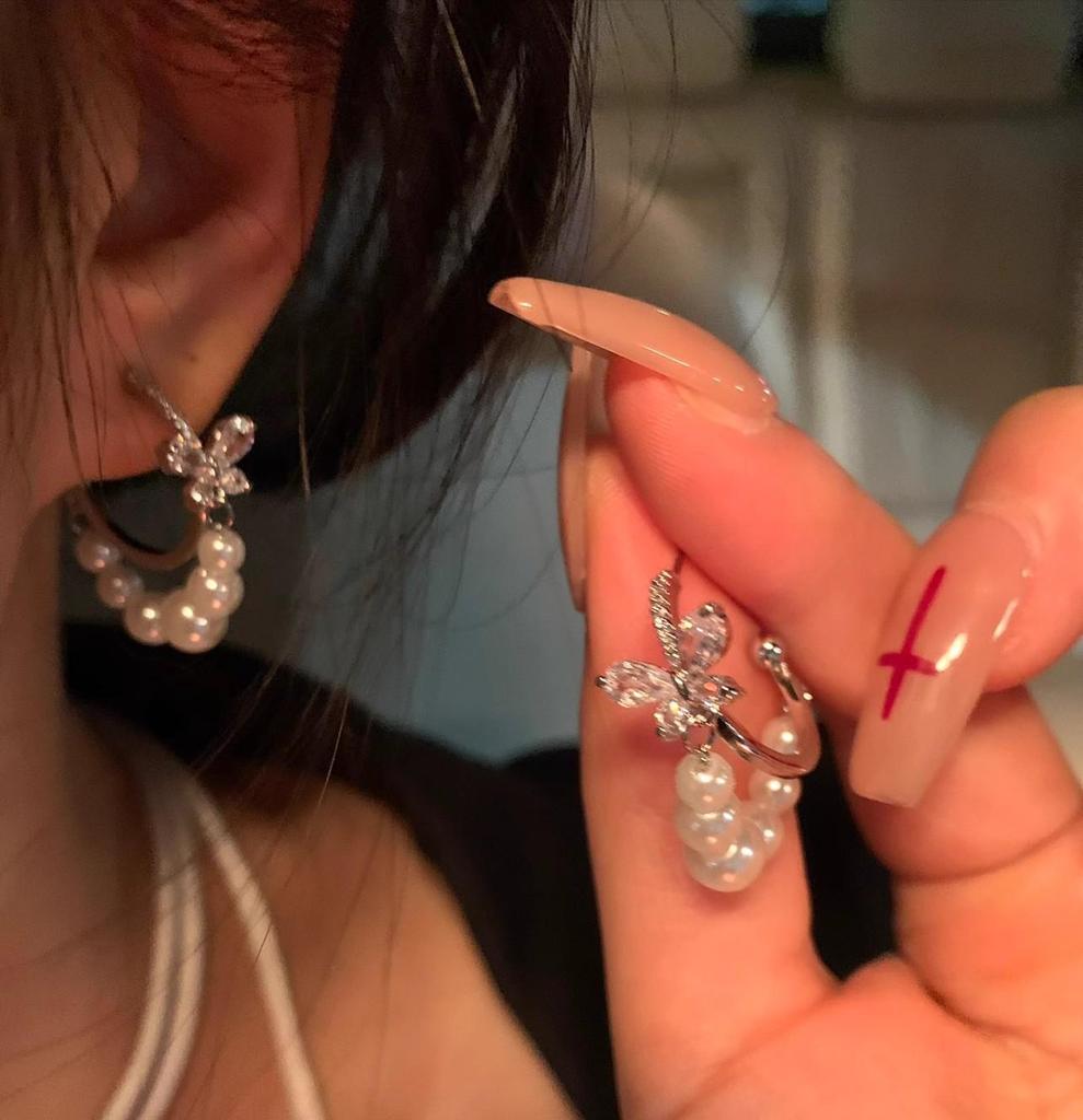 Роскошные европейские и американские серьги-пусеты с бриллиантовой кисточкой для вечеров и вечеринок