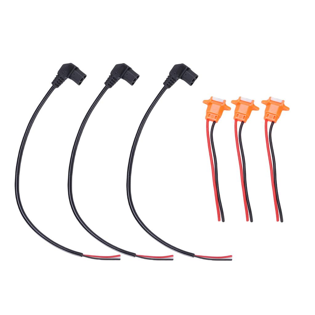 3PCS Curved Power Connector Cables 3PCS Charging Port with Water Proof Cover for Electric Scooter