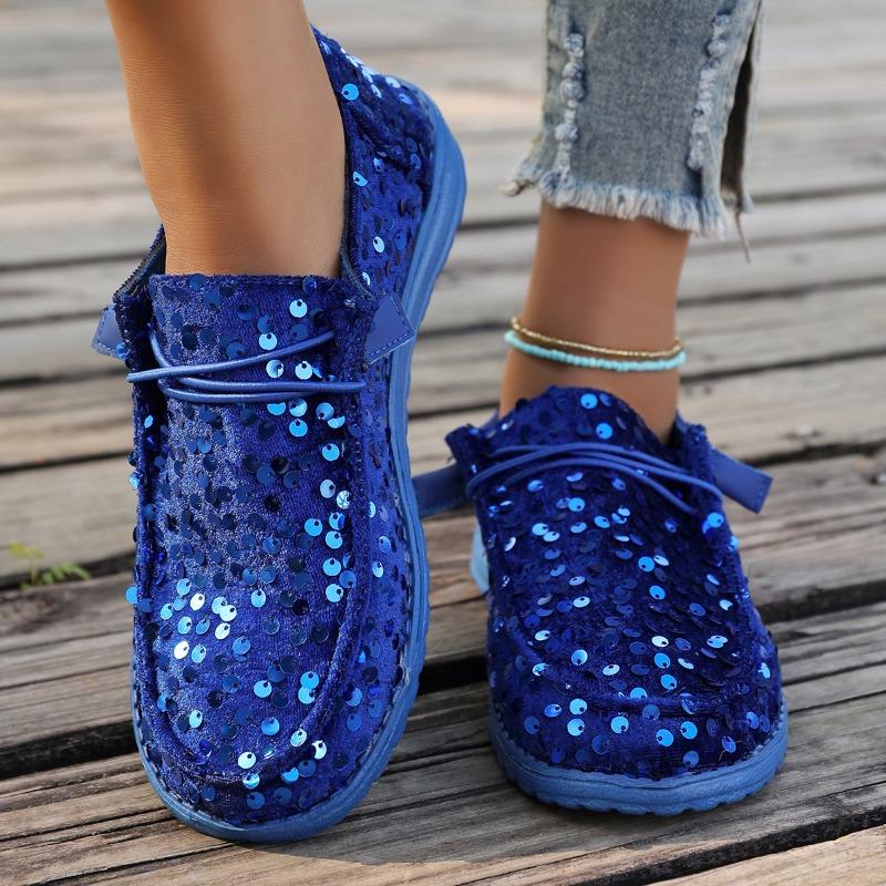 Женская обувь, Лидер продаж 2024 года, женские туфли на плоской подошве со шнуровкой, осенние удобные лоферы на плоской подошве с круглым носком и блестками, повседневные удобные лоферы на мягкой подошве