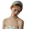 Hair Ornament Brides Beaded Hairband Pearl Ribbon Pearl Headband Elegant Detachable Bridal Veil