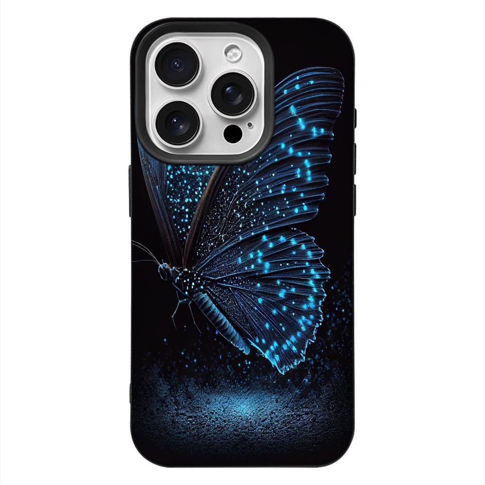 Beautiful Butterfly Phone Case For IPhone 17 16 E 12 15 14 13 11 Pro Max 14 Plus 17 Air Luxury Matte Soft Silicone Cover Case