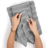 Luxury 600 GSM 100 Cotton Turkish Hand Towels Set of 4 for Bathroom and Kitchen Use Soft Absorbent Light Grey Face Towels Ideal