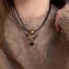 Women's Retro Tiger Eye Stone Necklace - Autumn/Winter All-Match Elegant Sweater Chain Celebrity Clavicle Necklace