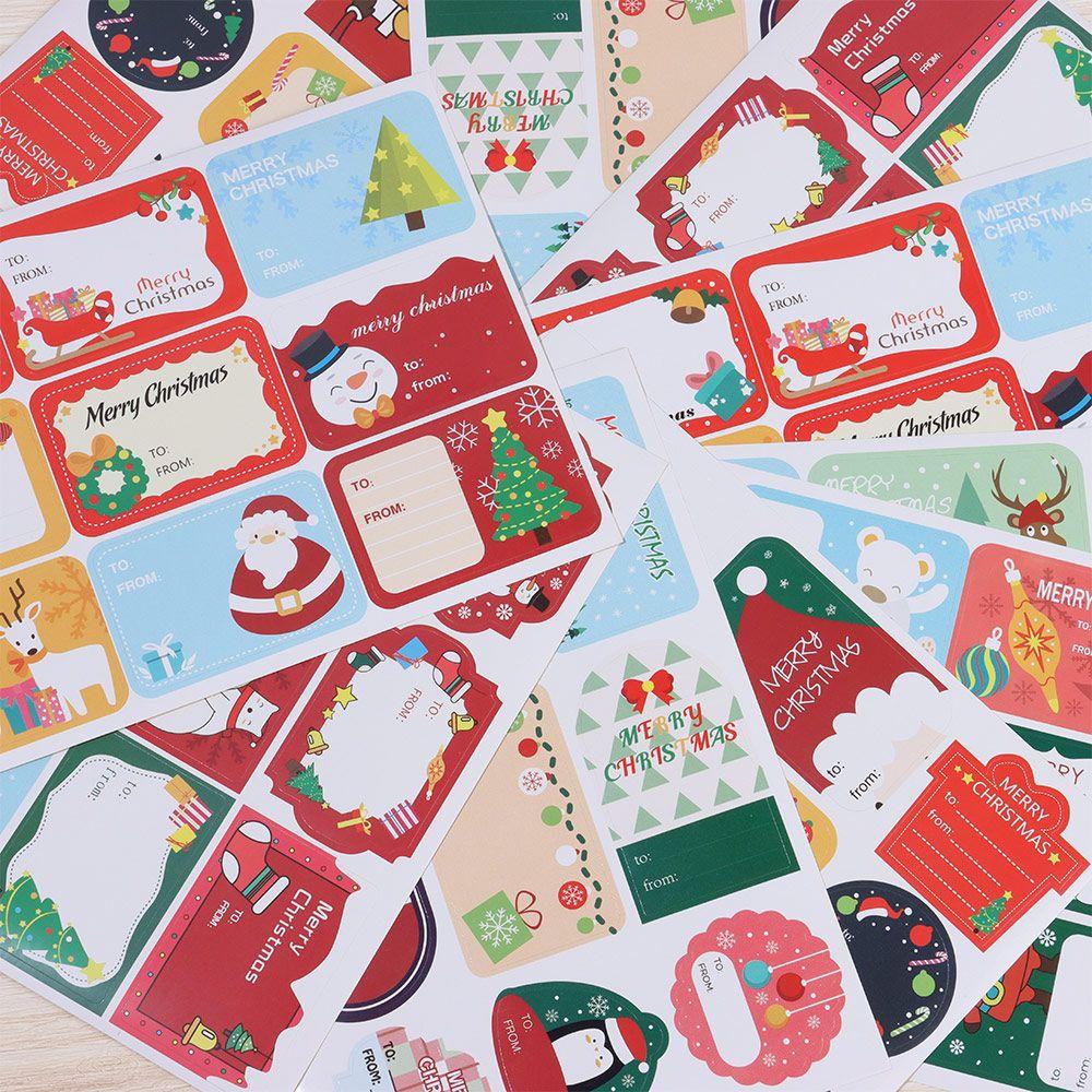 Biscuit Package Cookie Candy Tag Package Label Merry Christmas Xmas Ornament Gift Paper Sticker