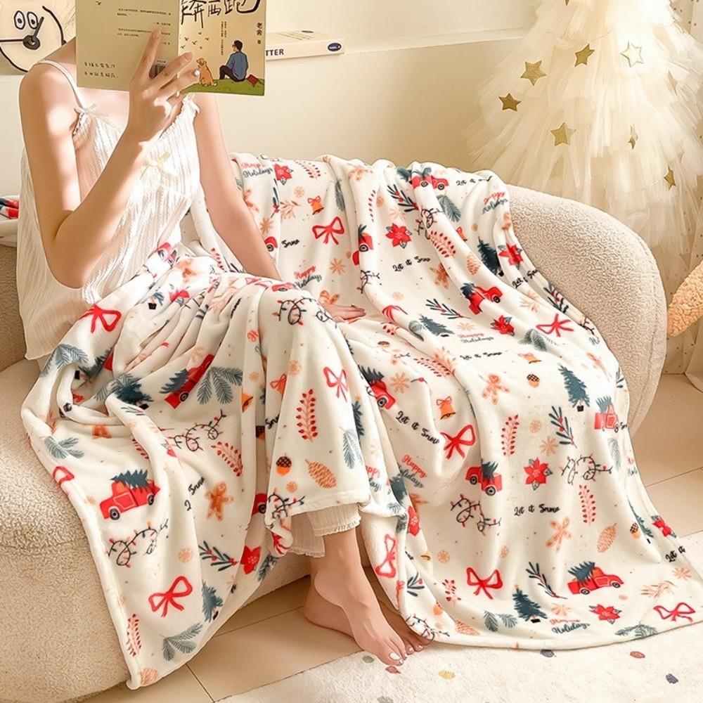 Утолщенные Рождественские Фланелевые Одеяла Теплые Мягкие Пушистые Покрывало для Дивана Покрывало Искусственный Мех Снежинка Коралловый Флис Одеяло Весна