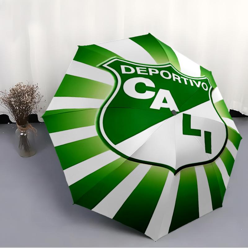 Printed Deportivo Cali LOGO Folding Umbrella,Outdoor,Leisure,And Travel Umbrella,Durable Umbrella Fabric,Birthday And Holiday Gift