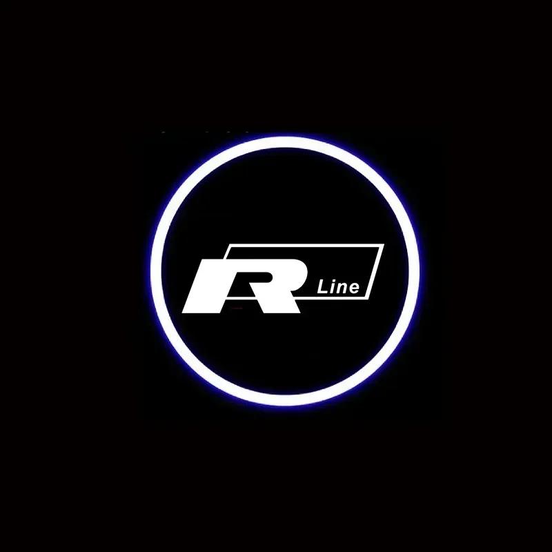 2Pcs LED Car Door Welcome Light Logo Projector Ghost Shadow Lamp for VW Golf AS9 Tiguan Touran POLO BORA Passat Jetta Touareg Rline