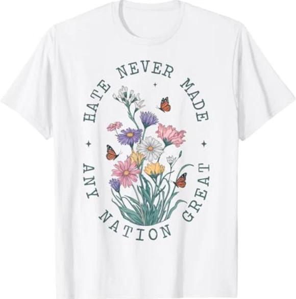 Floral Butterflies Democrat President Liberal TShirt