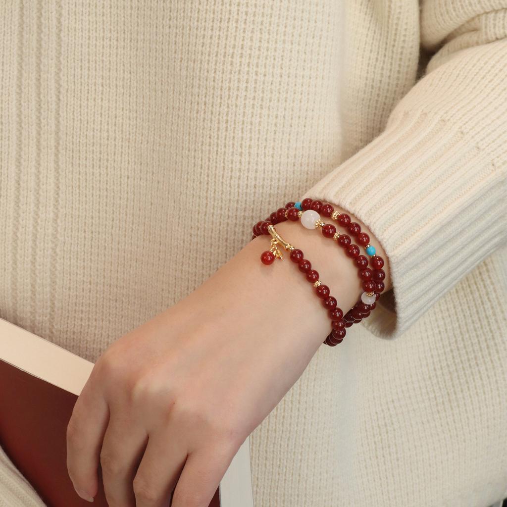 Natural Stone Beaded Bracelet Agate Bracelet. Fashion Women Daily Jewelry Lucky Gift