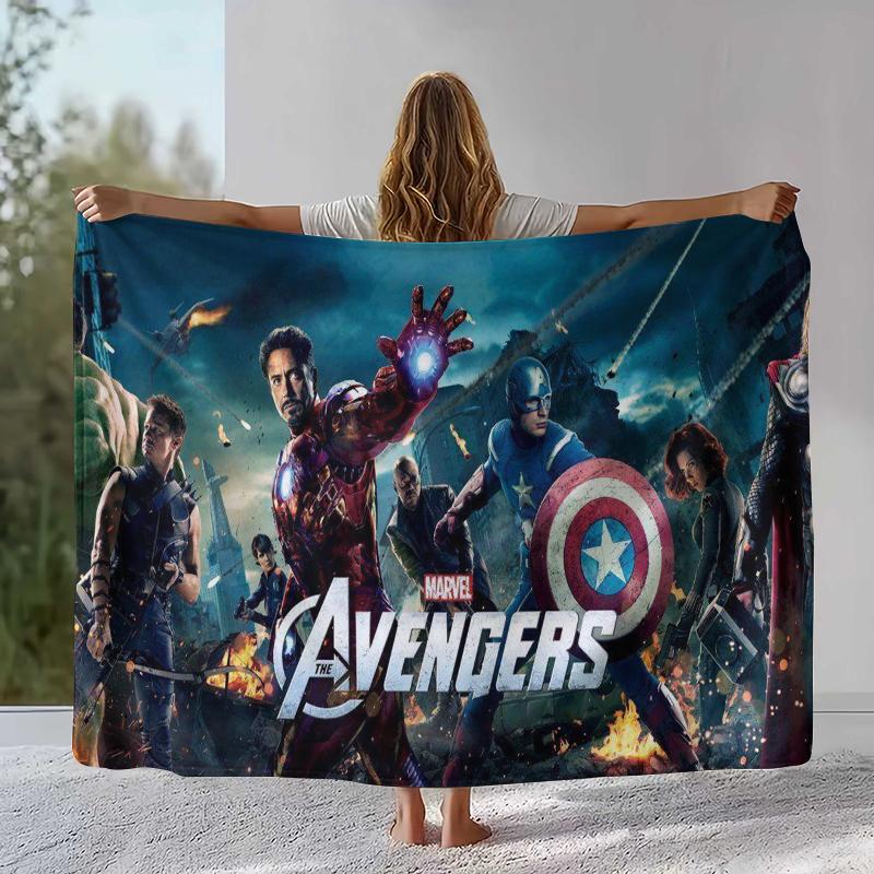 Мультяшное фланелевое одеяло Мстители Человек-паук от Marvel, Ультрамягкое теплое плюшевое покрывало для дома, спальни, кровати, дивана, офиса, пикника