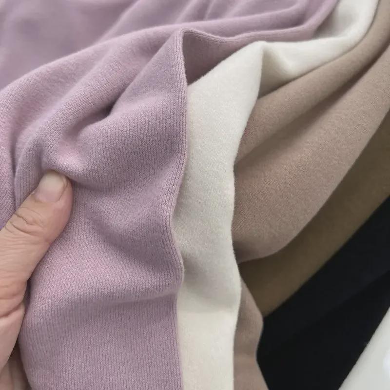 "Расчистка: Женская футболка с длинным рукавом и круглым вырезом из плотной ткани с начесом на осень/зиму