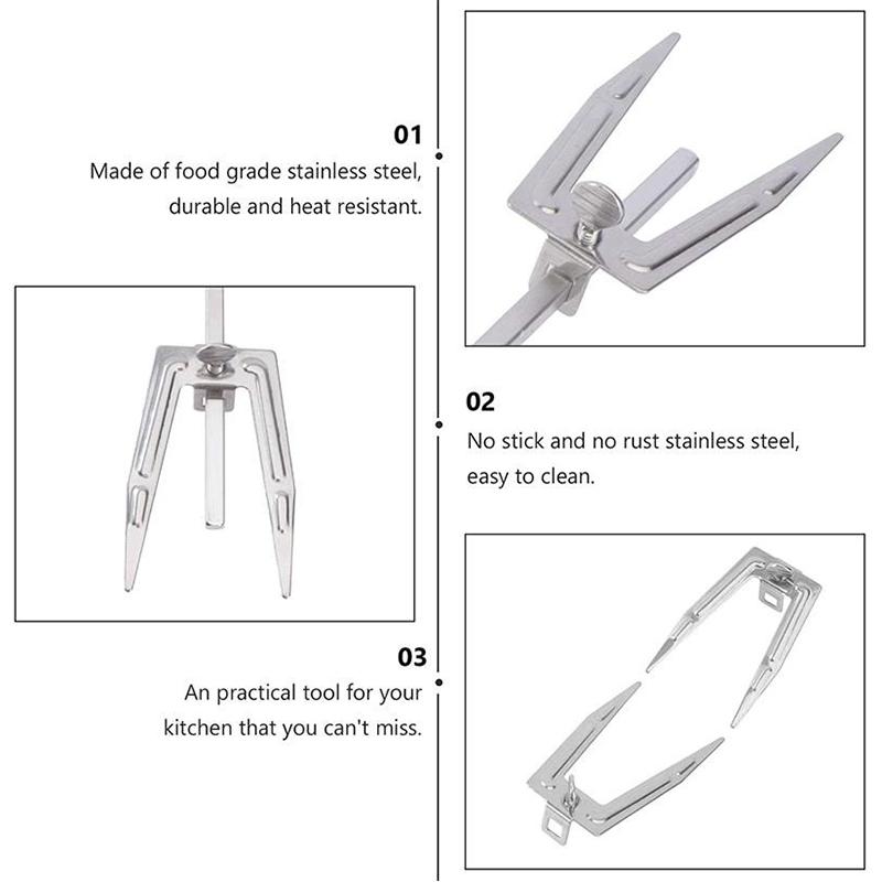 Решетка для жарки из нержавеющей стали, куриный шампур, духовка и фритюрница, принадлежности для гриля, вилка для цыпленка, походные принадлежности