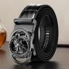 Men's Leather Belt Automatic Leather Buckle Dragon Year Dragon Belt Loop First Layer Cowhide Crocodile Pattern Belt