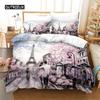 Eiffel Tower Bedding Duvet Cover Set 3d Digital Printing Bed Linen Fashion Design Comforter Cover Bedding Sets  Bed Set