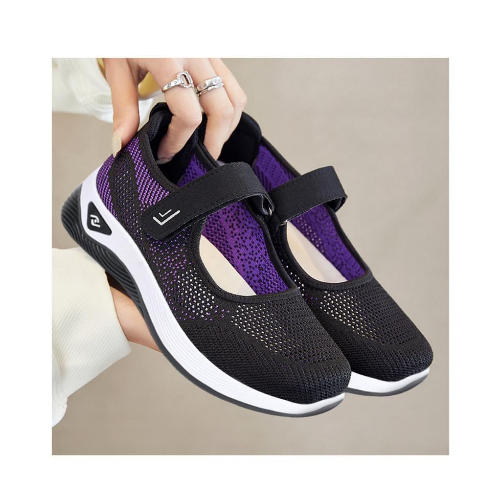 Summer New Women's Shoes, Breathable Walking Shoes, Velcro Casual Shoes