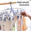 Socks Underwear Drying Rack Clothes Hanger with 360-Degree Rotating Hook Windproof Storage Laundry Rack
