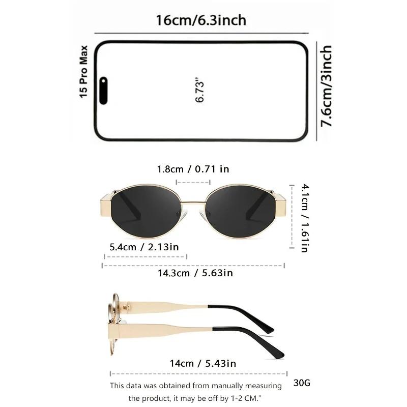 3PCS Women's Retro Light Luxury Fashionable Metal Oval Frame Suitable for Daily Leisure Valentine's Day Gifts for Family