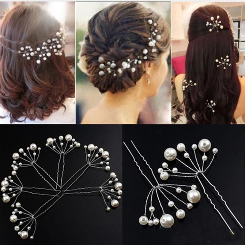 3 Pcs Wedding Hairpins Bridal Pearl Flower Crystal Hair Pins Bridesmaid Gift Hairdressing Metal Women Girl Hair Accessories