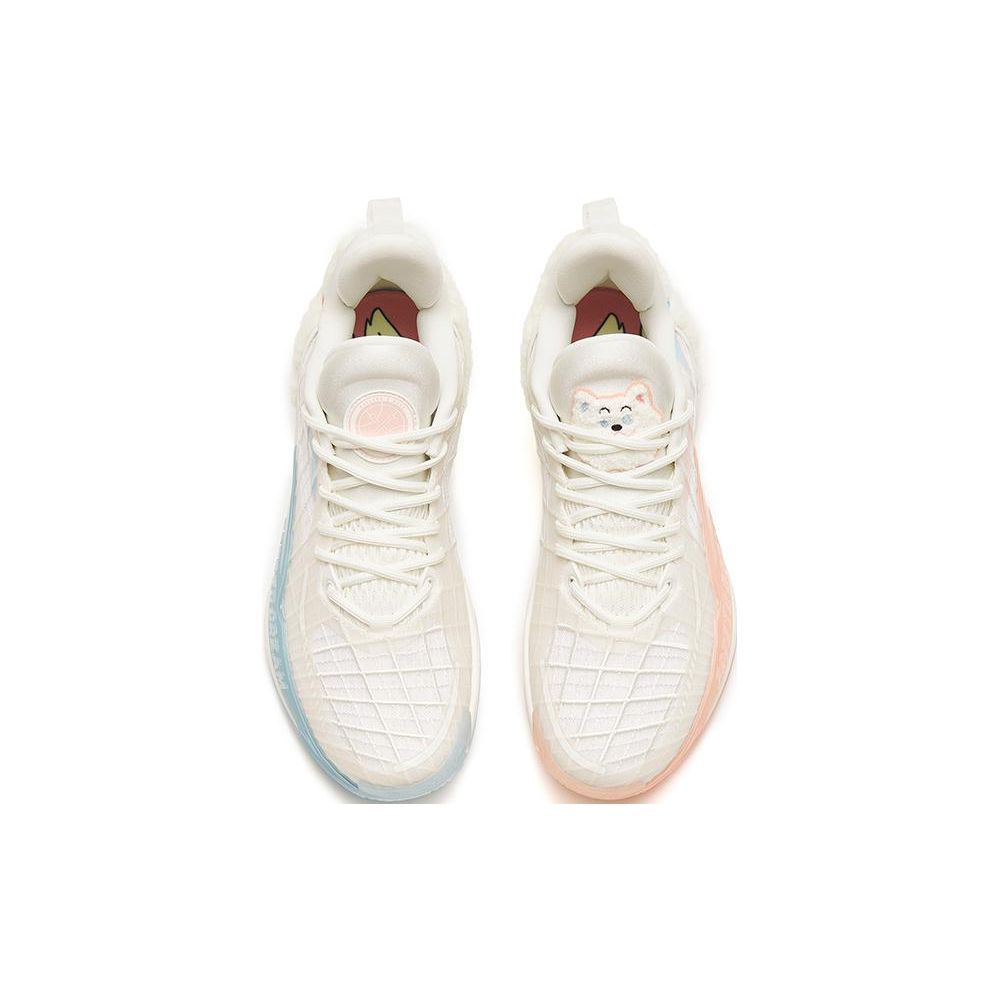 Anta Light Crazy 3 Samoyed Shock Absorption Non-Slip Wear-Resistant Low-Top Basketball Shoes Men Basketball Shoes White Pink 112241108-3