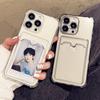 Противоударный силиконовый прозрачный чехол для телефона для iPhone 15 14 13 12 Mini 11 Pro XS Max X XR 7 8 Plus Защитная задняя крышка кармана для карт