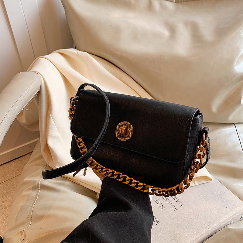 Маленькая женская сумка осень-зима 2024 года, новая ретро универсальная сумка через плечо, нишевая модная цепочка, маленькая квадратная сумка