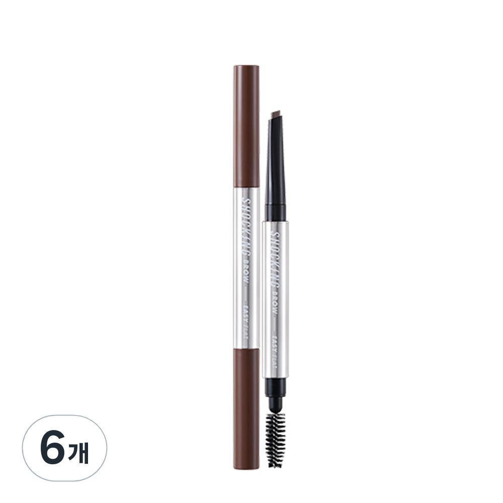 Tony Moly The Shocking Brow Easy Flat Eyebrow Auto Pencil 0.5g, 01 Natural Brown, 6 pcs.
