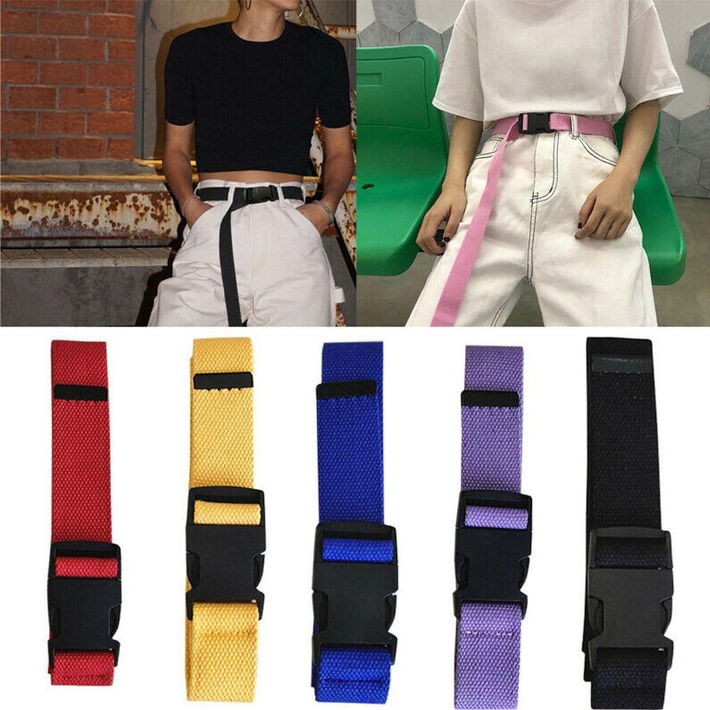 Nylon Multi-color Vintage Accessories Waist Belt Plastic Belt Buckle Adjustable Belt Canvas Belt