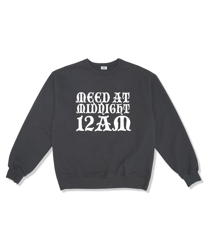 MIDNIGHT12AM [Fleece Line Option] Meet At Mid Oversized Premium Double-Sided Sweatshirt 4 Colors (Type A)