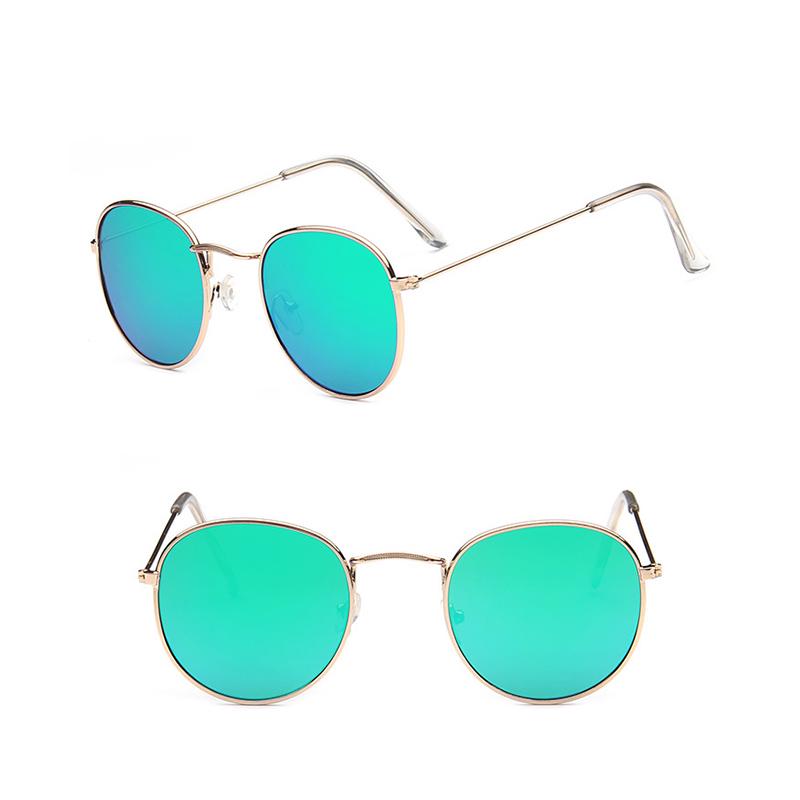 Мода Мода Круглая Рамка Стеклянные Аксессуары Солнцезащитные Очки Светоотражающий Тени Тенденция Красочные Для Женщин Анти-УФ