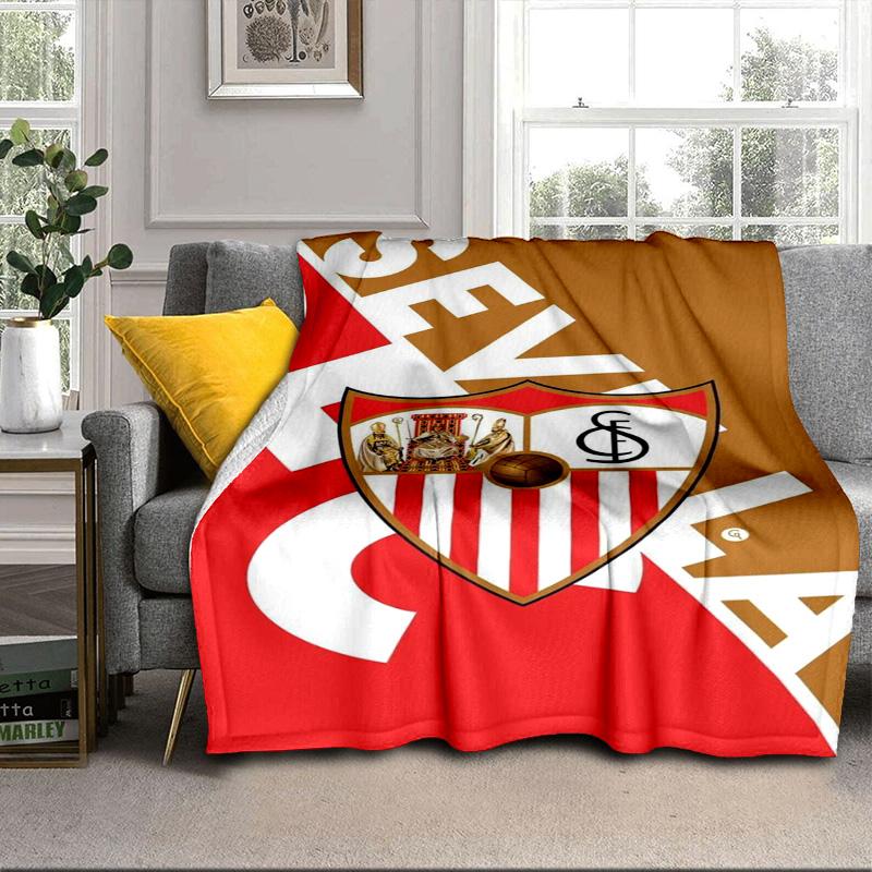 Sevilla Fc Crest Design Portable Blanket/Soft Blanket Bedding Blanket Suitable for Travel Camping Living Rooms Offices Sofas Fan Gifts