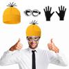 1 Set Hat Gloves Glasses Set Yellow Beanie Cartoon Character Cosplay Accessories One Size Steampunk Goggles Halloween Costume