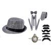 Gatsby 1920s Men's Top Hat, Pocket Watch & Bow Tie Set