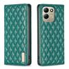 Diamond Lattice Magnetic Leather Flip Phone Case For Redmi