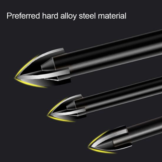 Треугольник из легированной стали, стекло, керамическая плитка, сверло, перфоратор, деревообрабатывающий инструмент