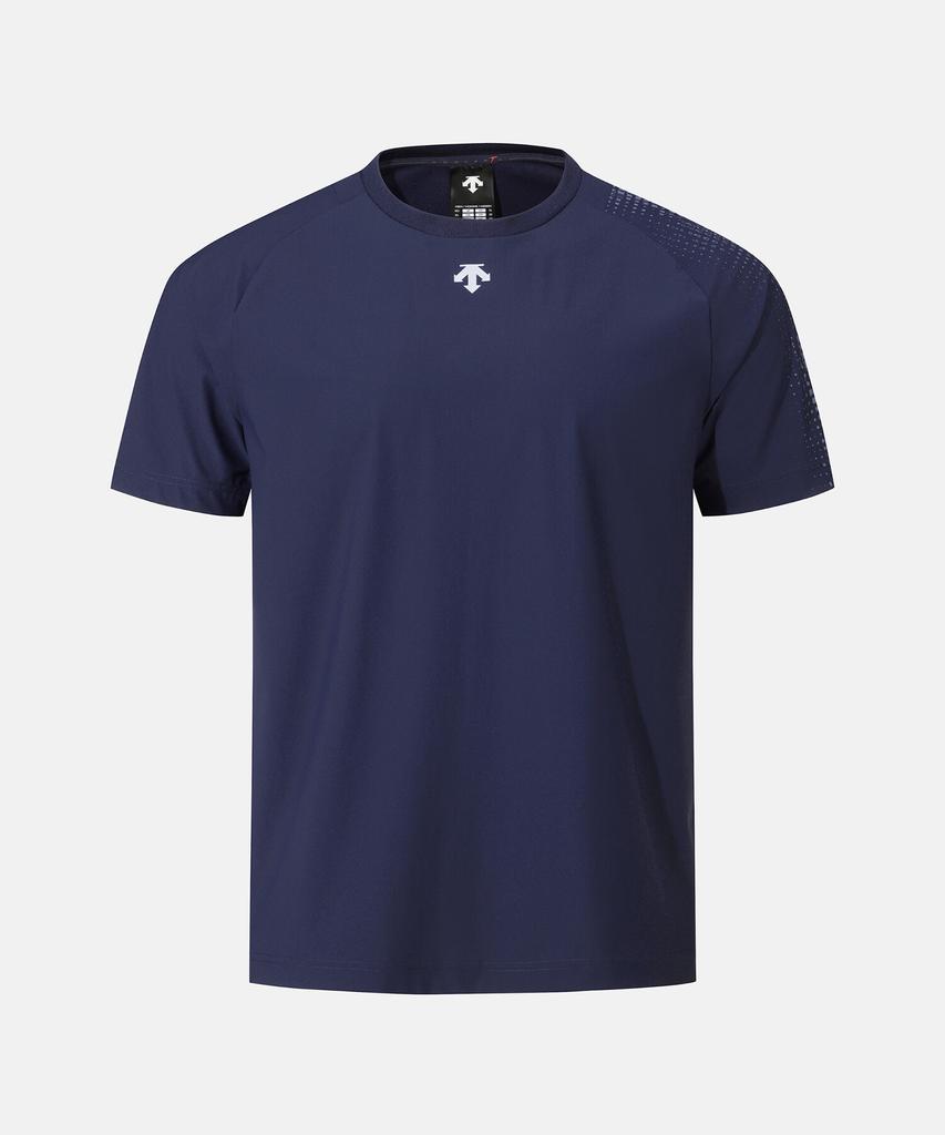 DESCENTE Men'S Cooling Tricot Graphic Short Sleeve T-Shirt Dark Navy Sr311Tts76 (A Type)