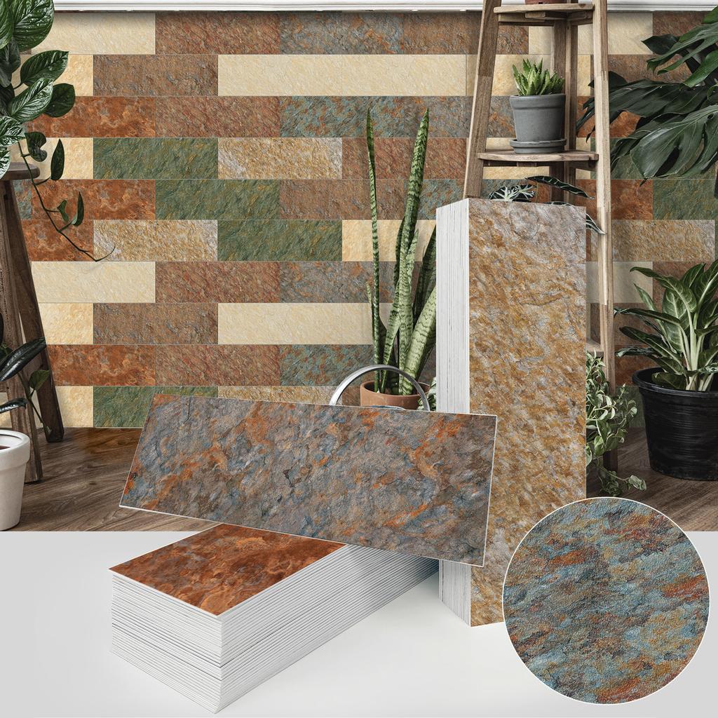 Wood Grain Matte Pe Foam Wall Sticker Self-Adhesive Anti-Collision Waterproof Thickened Wallpaper American Stone Pattern Wall Decoration