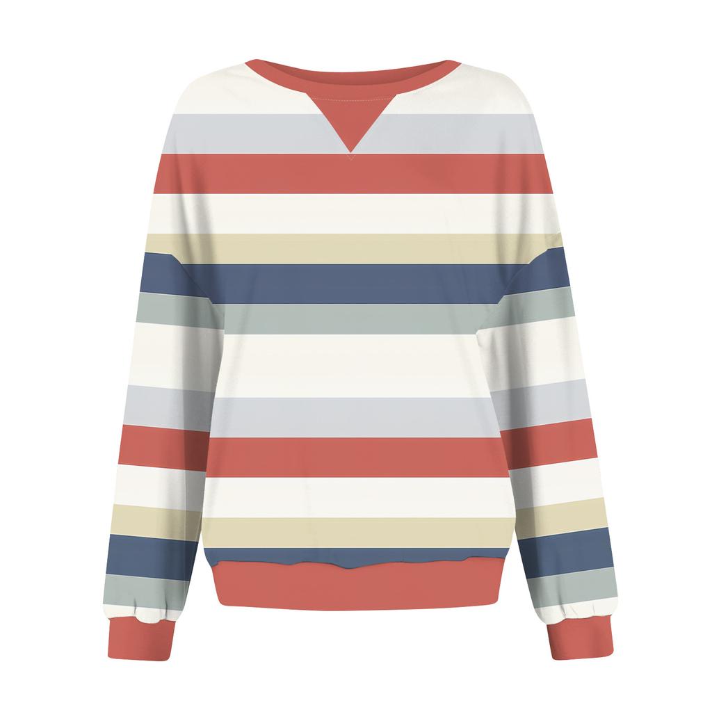 Женский повседневный пуловер с принтом, рубашка с длинным рукавом, толстовка большого размера