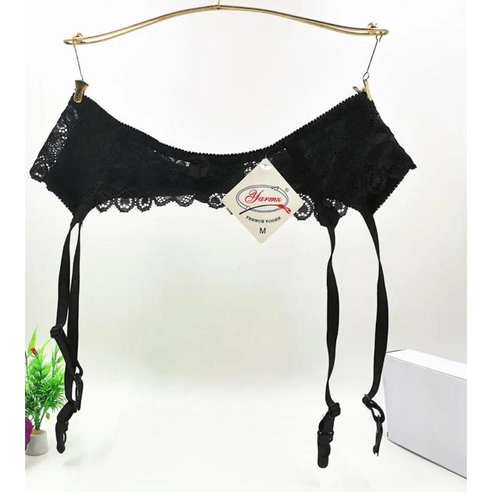 Women's Sexy Lingerie Plus Size Lace Garter Strap Transparent Lingerie Adjustable Double Breasted Belt Stockings Panties