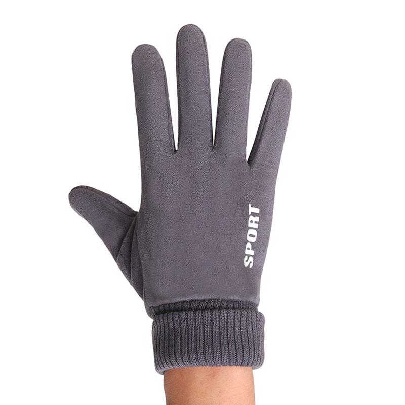 Unisex Winter Touchscreen Fleece-Lined Suede Outdoor Gloves