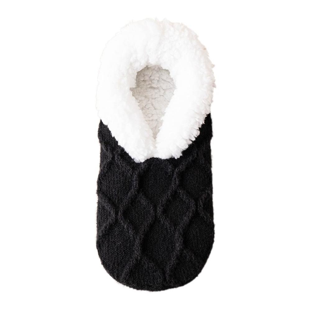 Silica Gel Thicken Velvet Socks Patchwork Sleeping Socks Cute Fleece Socks Women  Fall/Winter