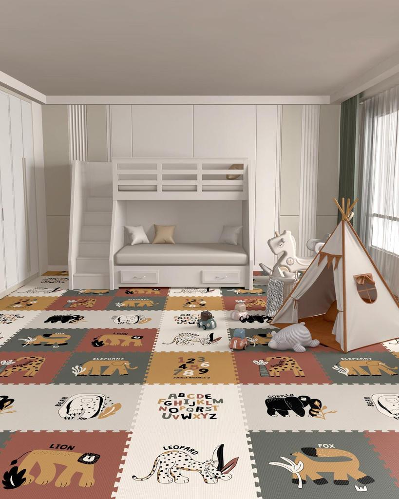 Beiyi Non-Toxic XPE Baby Crawling Mat: Thick, Odorless Foam for Infants and Kids.