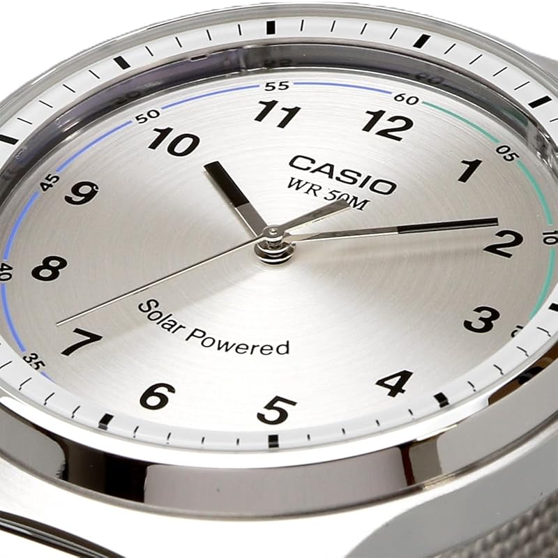 [Casio] CASIO стандартные солнечные аналоговые водонепроницаемые часы 5 ATM MTP-RS105M-7BV мужские серебристые сетчатые металлические часы с ремешком зарубежная модель [продукт]