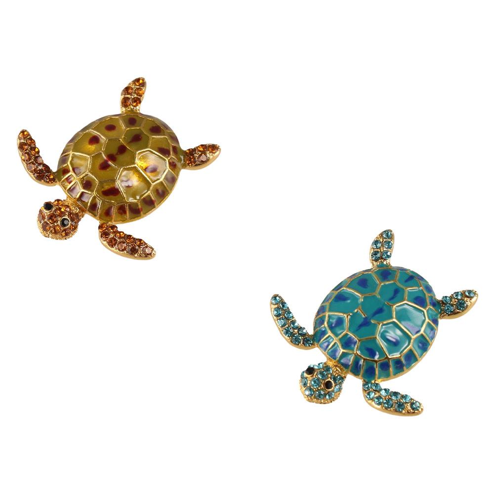 Classic Animal Rhinestone Brooch Jewelry Tortoise Badge Women Turtle Brooches  Shawl