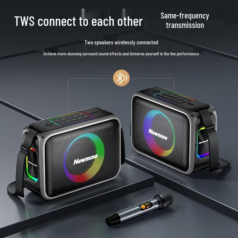 Портативная уличная Bluetooth-колонка Newmine MC98 с микрофоном, штекер CN (адаптер в комплекте) (Китайская версия)
