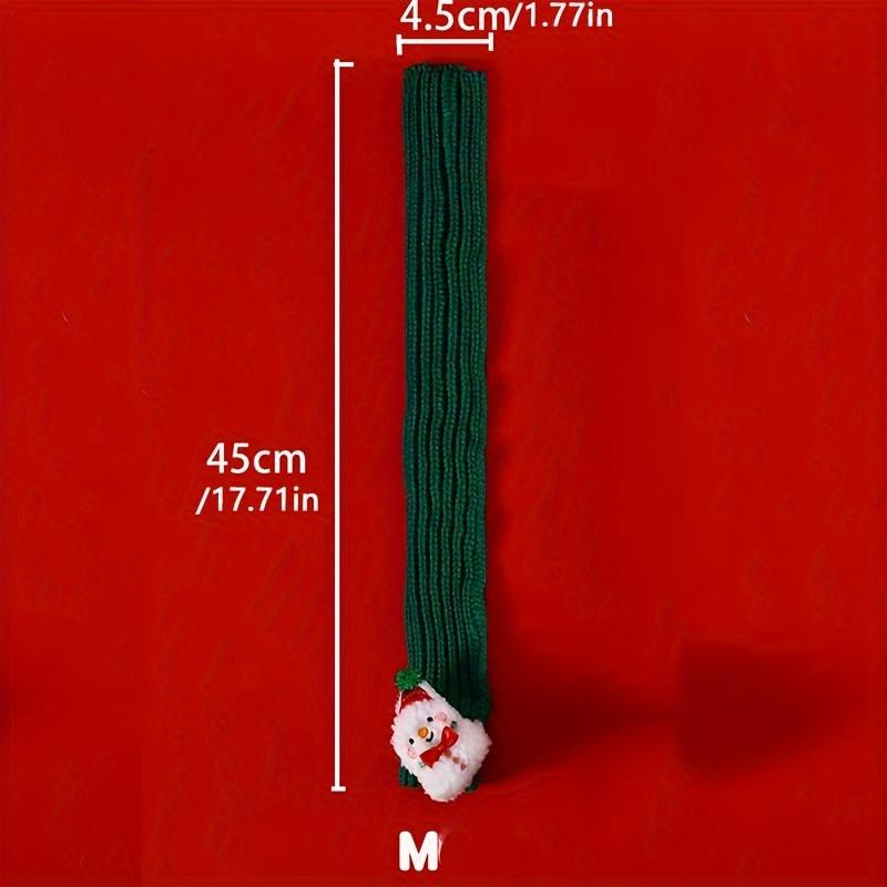 1Pc Pet Knitted Christmas Scarf - Cartoon Elk & Snowman Design, Warm Plush Scarf for Cats & Dogs, Cute Festive Pet Accessories