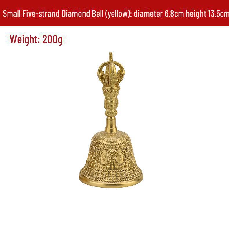 «Латунная ручная погремушка с пятью колокольчиками для использования дома или в магазине»