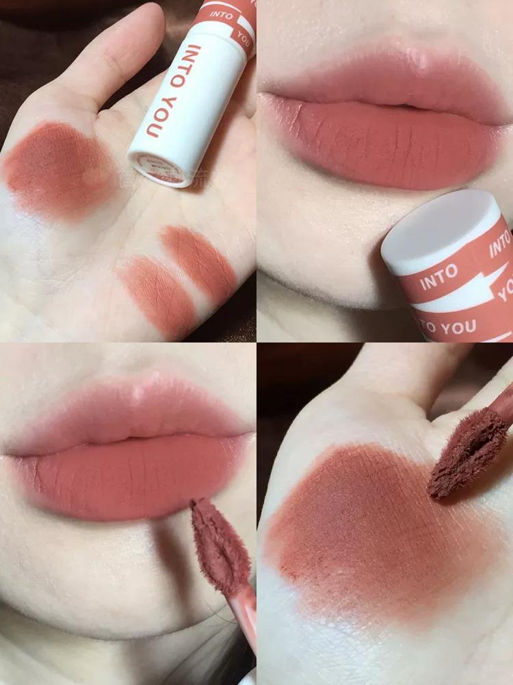 Intoyou Heroine Lip Mud Matte Lip Glaze Em05 Second Generation Sensitive Orange Cute Orchid Low Saturation Lipstick