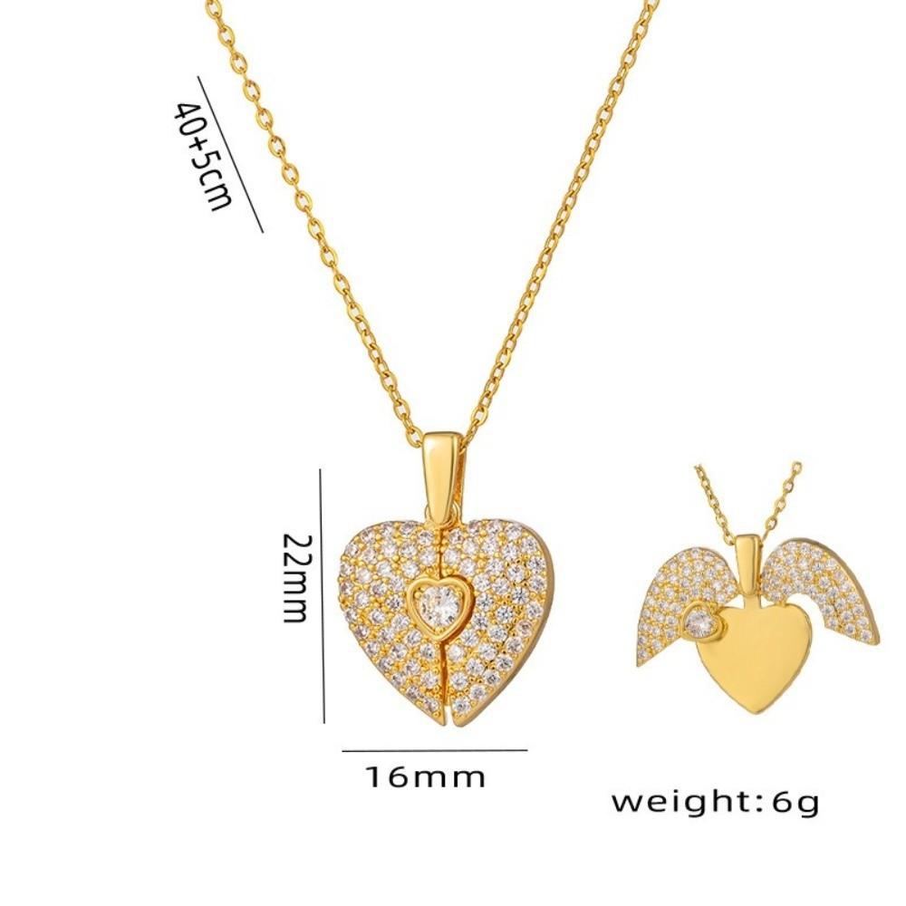 Heart-shaped Pendant Heart-shaped Necklace Handmade Couple Love Locket Heart Opening Locket Gift